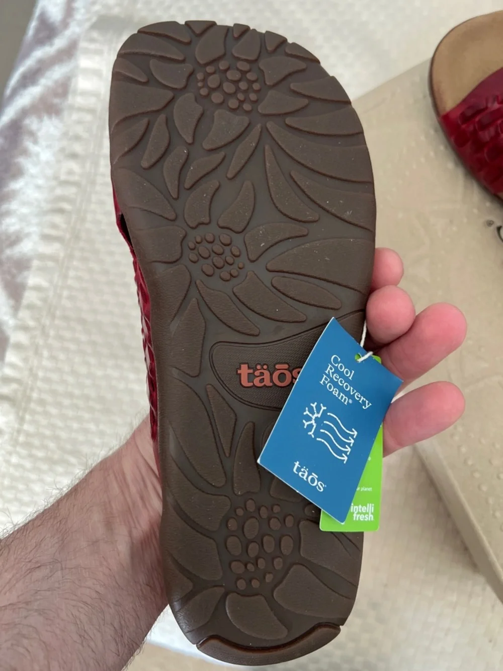 Taos Footwear Red Braided Slide Sandals - Picture 7 of 10